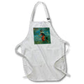 Apron - Witch Riding A Broomstick With A Black Cat After Raphael Tuck and Sons Vector Art - Halloween