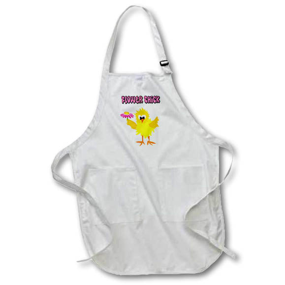 Apron - Cute Funny Flower Chick Chicken with Coneflower Flower Cartoon Funny