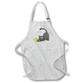 Apron - Cute Funny Blue Grey Playful Kitty Cat With Chicken Chick Cartoon Pets