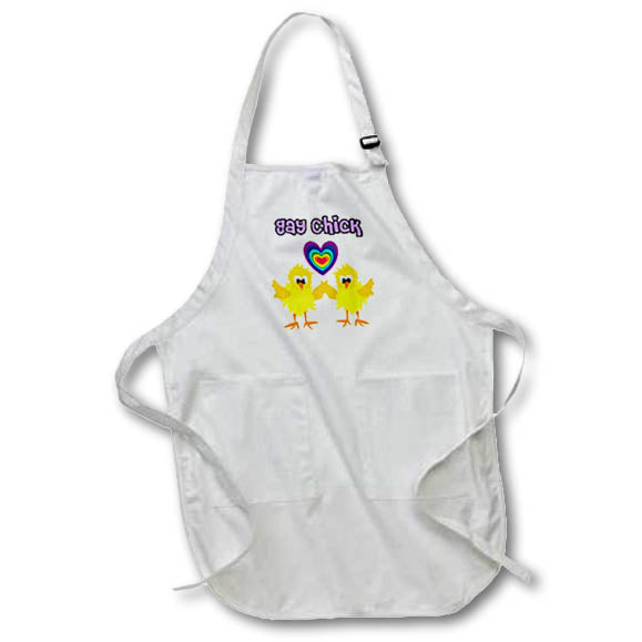Apron - Cute Funny Gay Chick ChickenLovers with Heart Cartoon Funny