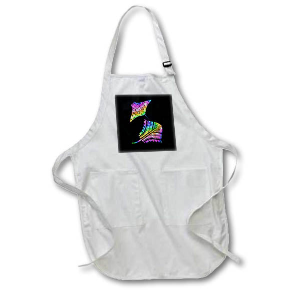 Apron - Two colorful tie dye tribal Polynesian stingrays on a nautical map. Creative Studios – Tribal Ocean Animals