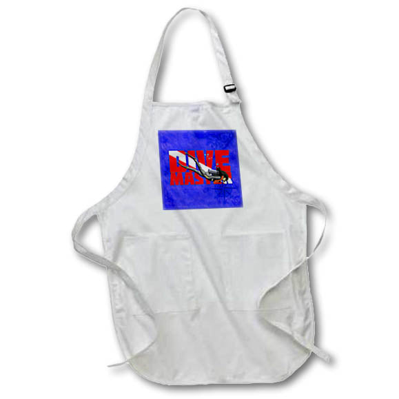 Apron - Female SCUBA Dive Master on a blue nautical map. Creative Studios – SCUBA Diving