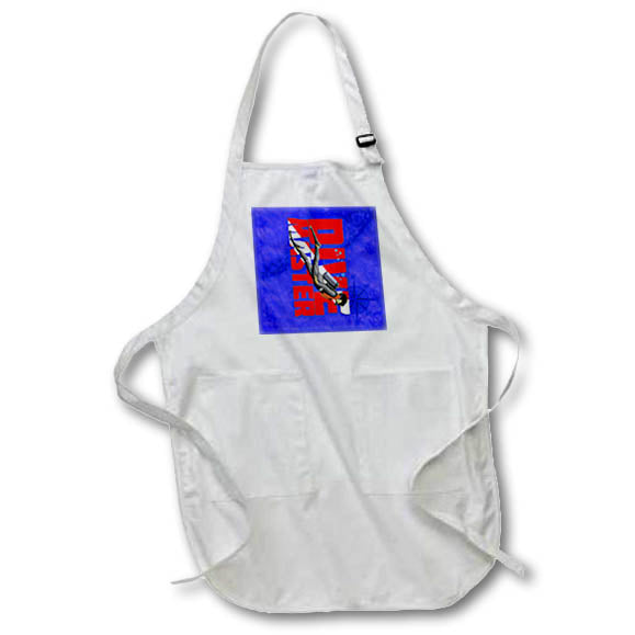 Apron - SCUBA Dive Master diver on a blue nautical map. Creative Studios – SCUBA Diving