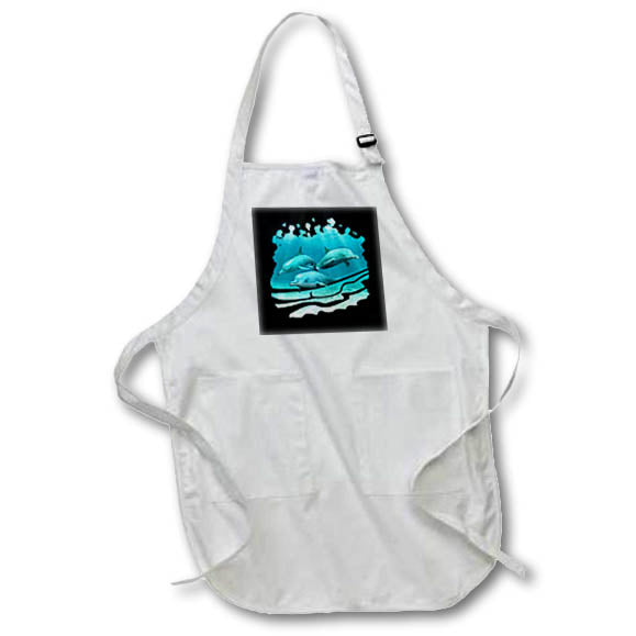 Apron - A cute family of botttlenose dolphins swimming underwater. Creative Studios – Dolphins