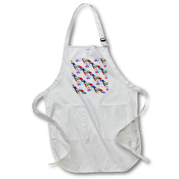 Apron - A Caribbean beach pattern with parrot for the Dominican Republic. Creative Studios – Dominican Republic