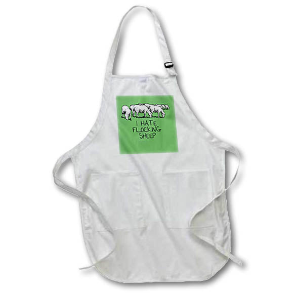 Apron - I Hate Flocking Sheep Text Under Herd Illustration Illustration - Sheep Humor