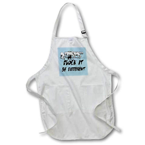 Apron - Flock It - Be Different Illustration - Sheep Humor