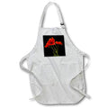 Apron - Delicate Red Poppies Floral Bouquet Isolated On Black Vector Art - Red Papaver Wildflower