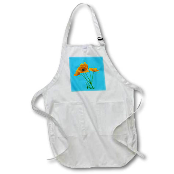 Apron - Orange Poppy Artistic Design Vector Vector Art - Orange Papaver