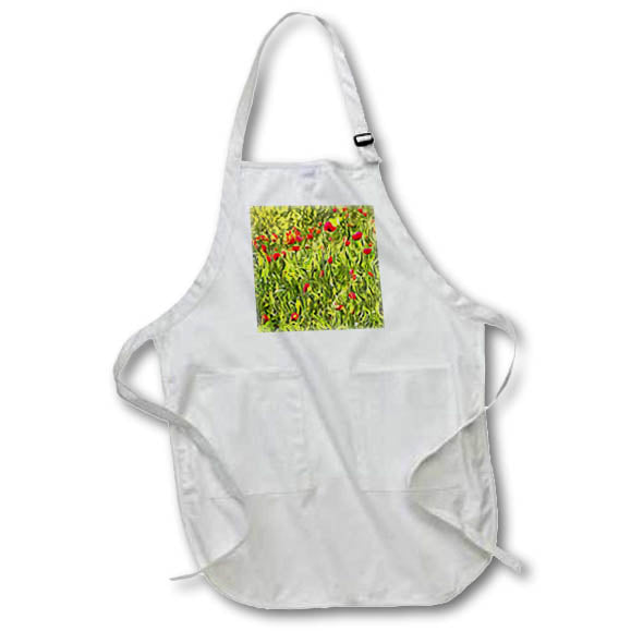 Apron - Shedding Tears As Poppies Shed Petals Acrylic Painting - Wildflowers Abstract