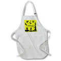 Apron - Wake Up Seas The Day Kiteboarder Black Silhouette On Yellow Vector Art - Kitesurfers