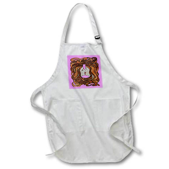 Apron - Lesbian Kiss Art Nouveau Style Vector Art Vector Art - Lesbian Love