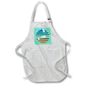 Apron - Lets Fly A Kite White Silhouette Kitesurf Retro Vector Art Vector Art - Kitesurfer