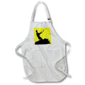 Apron - Kiteboarder Riding A Wave Black Silhouette Vector Art - Kitesurfer