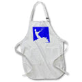 Apron - Kiteboarder Riding A Wave White Silhouette Vector Art - Kitesurfer