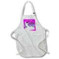 Apron - Kiteboarder Riding A Wave White Silhouette With Seventies Sunset Vector Art - Kitesurfer