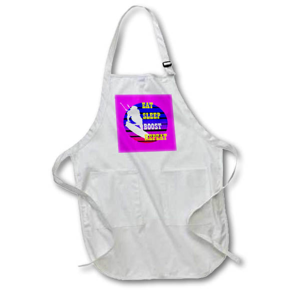 Apron - Eat Sleep Boost Repeat Kitesufer With Purple Blue Retro Sunset Vector Art - Kitesurfer