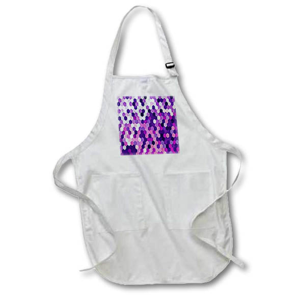 Apron - Honeycomb Pattern In Purples and Pinks Hexagon Painting Acrylic Painting - Abstract Geometry