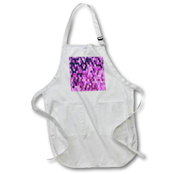 Apron - Honeycomb Pattern In Deep Plum and Pink Colors Hexagon Painting Acrylic Painting - Abstract Geometry
