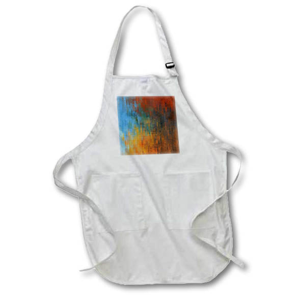 Apron - Image of Painting Of Reddish Orange And Blue Irregular Lines lens Art by Florene - New Contemporary Art