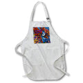 Apron - Image of Let The Good Times Roll On Red And Blue Pretty Mask Painting lens Art by Florene - Mardi Gras