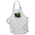 Apron - Image of Black And White Balcony With Green Mardi Gras Mask lens Art by Florene - Mardi Gras