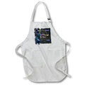 Apron - Image of Gold Jazz Horn With Blue Beads And Words Mardi Gras lens Art by Florene - Mardi Gras