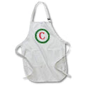 Apron - Christmas Wreath Monogram C Red Initial, SM3DR Christmas Monograms