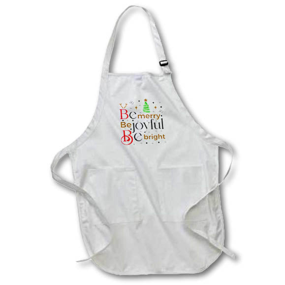 Apron - Be Merry Be Joyful Be Bright Holiday Quote, SM3DR Christmas Designs