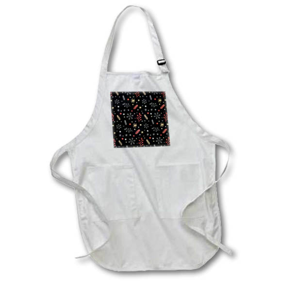 Apron - Christmas Snowflakes Stars Winter Pattern with Black, SM3DR Christmas Designs