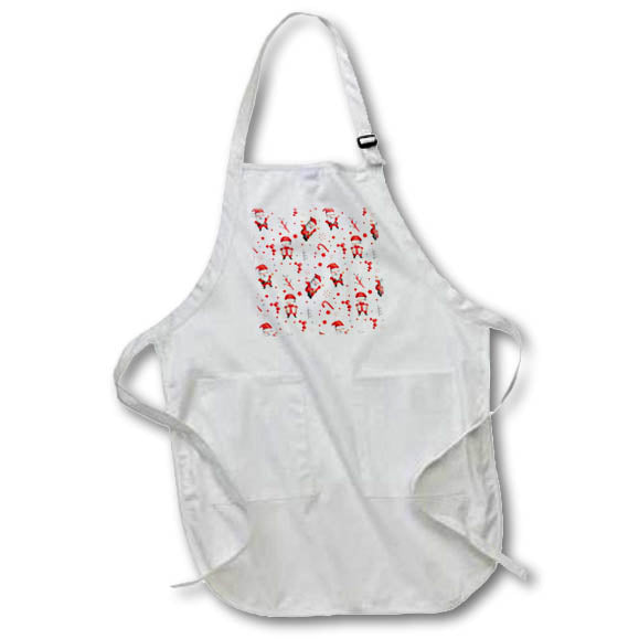 Apron - Santa Claus Christmas Pattern Red and White, SM3DR Christmas Designs