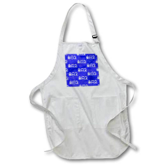 Apron - White Eat Sleep Sail signs on blue nautical Florida Keys map. Creative Studios – Sailing