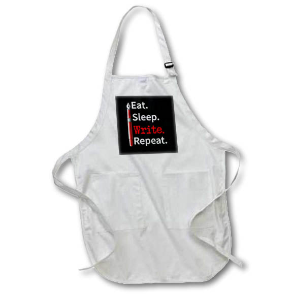 Apron - Eat Sleep Write Repeat funny author design with classic pen. Creative Studios – Author Writing