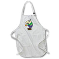 Apron - Cute Funny Old Mustached Man Drinking Scotch Whiskey Cartoon Funny