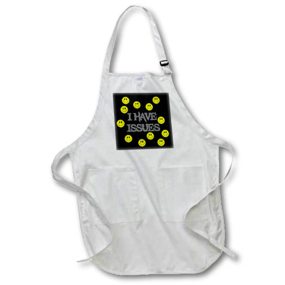 Apron - Cute Funny I Have Issues and smiling Faces Cartoon Funny