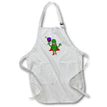 Apron - Funny Cute Pickle Superhero Playing Pickleball Sports Cartoon Sports and Hobbies