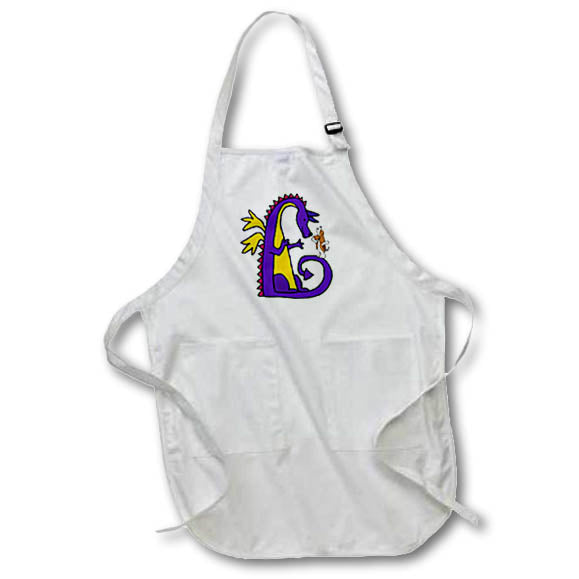 Apron - Funny Cute Colorful Dragon talking to Beagle Dog Cartoon Funny