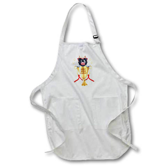 Apron - Best Mom Ever Bulldog in a Trophy for Mothers Day from the Dog Mothers Day Collection