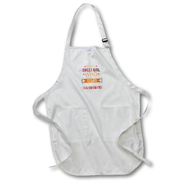 Apron - One Sweet Girl Who Puts the Grand in Granddaughter Pink and Orange Kids Collection