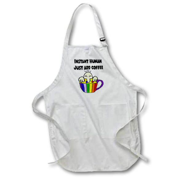 Apron - Cute Funny Instant Human Just Add Coffee Cartoon Funny