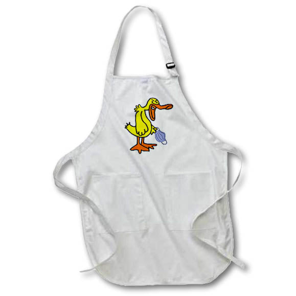 Apron - Cute Funny Angry Duck holding Face Mask Cartoon Funny