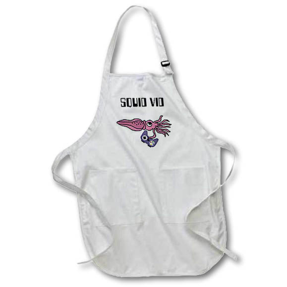 Apron - Funny Cute Purple Squid with Video Game Contoller Squid Vid Pun Funny