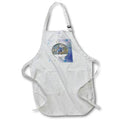 Apron - Bluejay Photo, Snowflake Round Frame with White Bow Christmas Design
