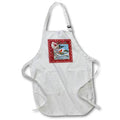 Apron - Photo of Red Bird in Plaid, Flora, Snowflake Frame Christmas Design