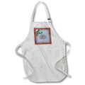 Apron - Photo of Blue Jay in the Snow, Flora Design, Terra cotta Frame Christmas Design