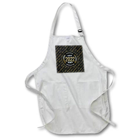 Apron - Image of Class of 2022, Congrats Graduate, You Did It, Gold, Black Graduation Design