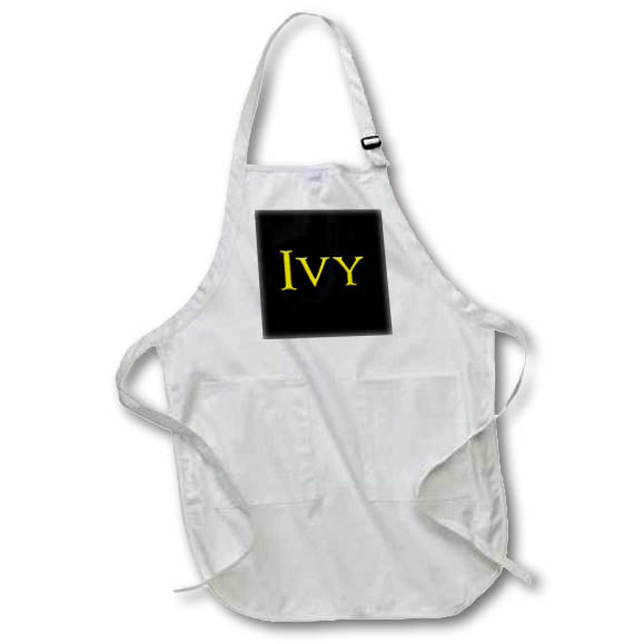 Apron - Ivy cool girl baby name in the USA. Yellow on black charm gift Alexis Design - Popular Female Names in USA
