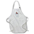 Apron - A little red cabin on a pine branch. Happy New Year 2022 silver text Alexis Design - Holidays New Year