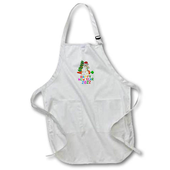 Apron - Funny bunny, a Christmas tree and a carrot. Happy New Year 2022 Alexis Design - Holidays New Year