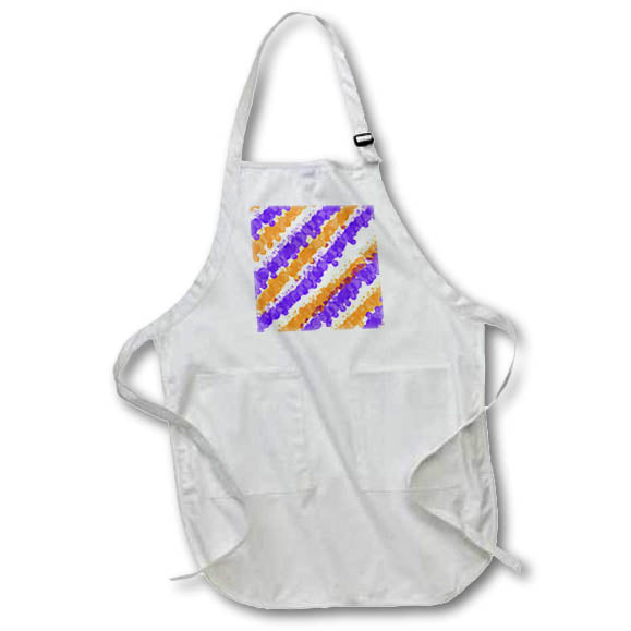 Apron - A fun striped paint splatter in orange and purple Design - Orange and Purple